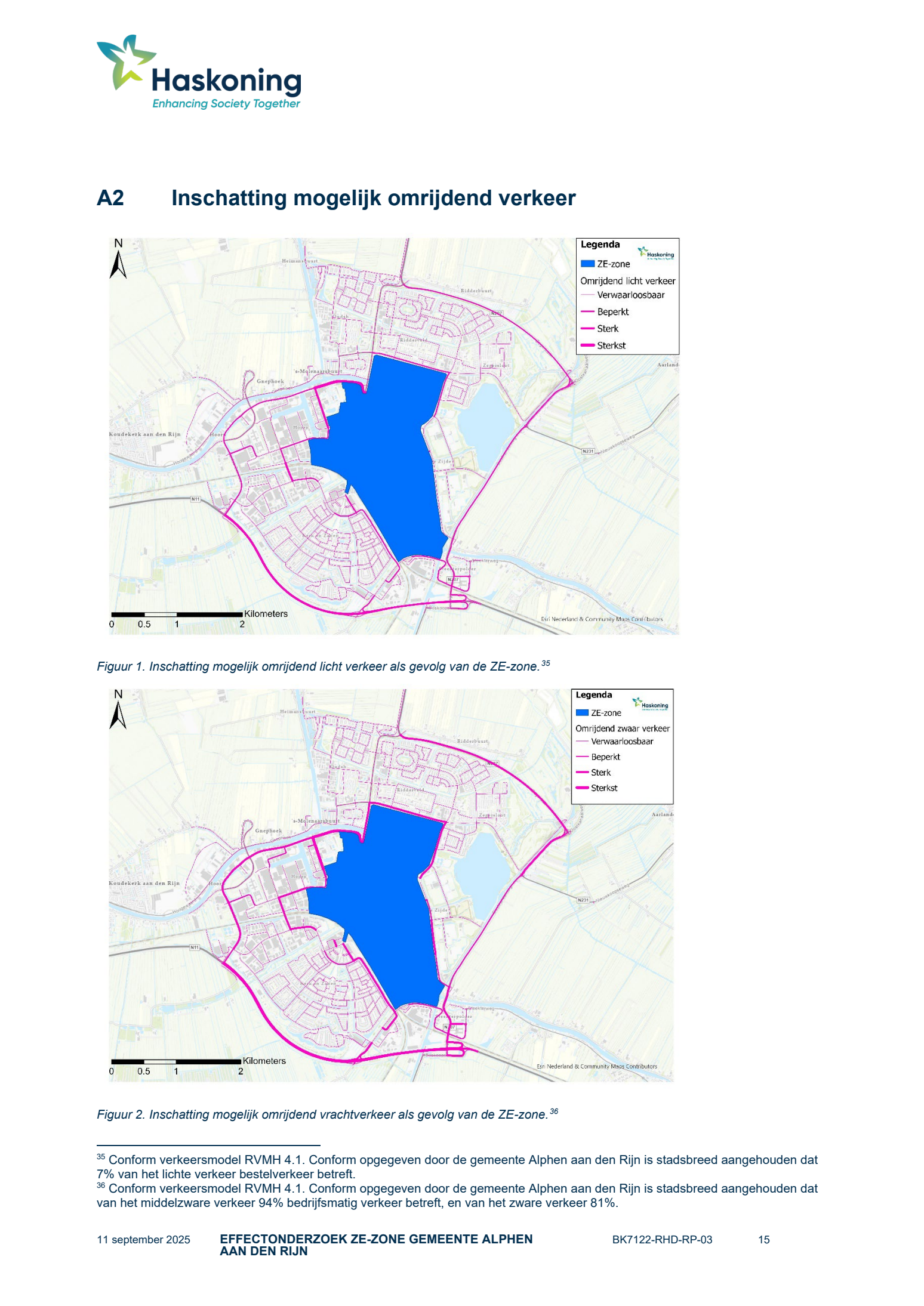 Kaart van mogelijke omrijroutes rond de zero-emissiezone.